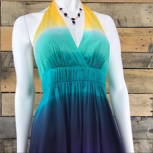 COLORFUL JESSICA SIMPSON MAXI DRESS